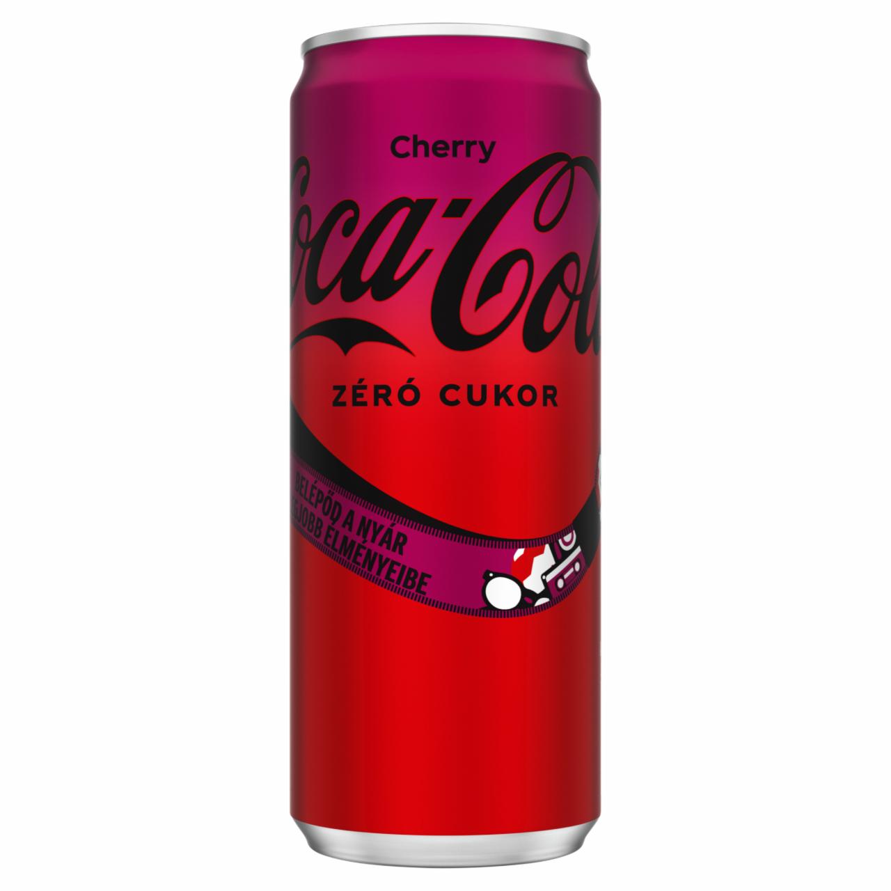 Képek - Coca-Cola Zero Cherry colaízű energiamentes szénsavas üdítőital cseresznye ízesítéssel 330 ml