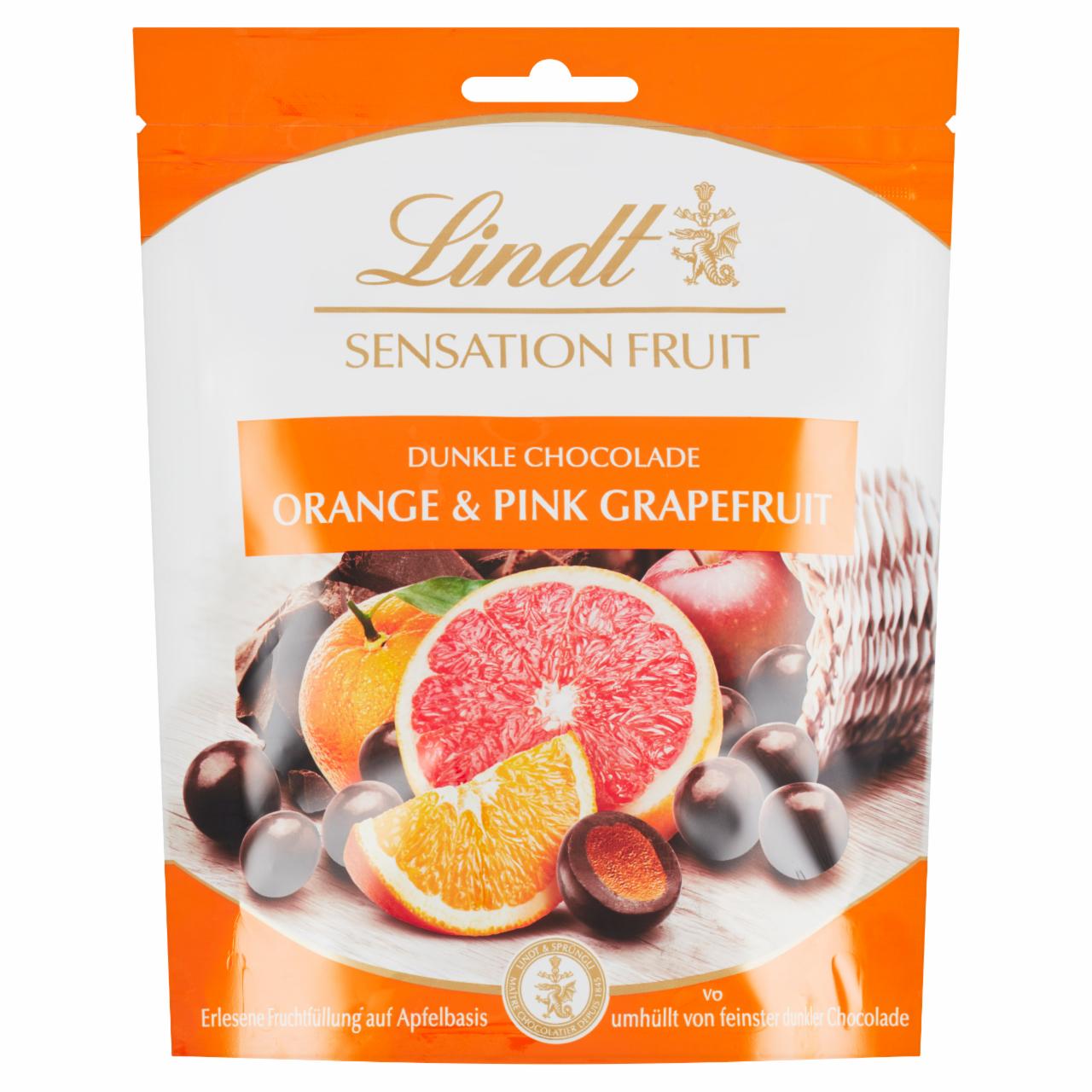 Képek - Lindt Sensation Fruit Orange&Pink Grapefruit gyümölcsdarabokkal töltött keserű csokoládébonbon 150 g