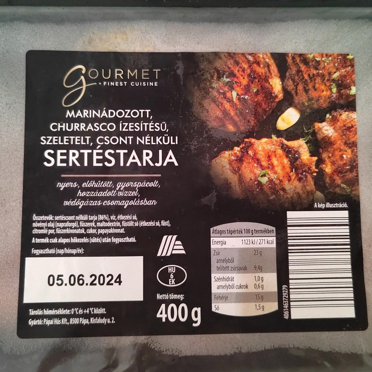 Képek - Marinádozott churrasco ízesítésű szeletelt csont nélkül sertéskaraj Gourmet finest cuisine