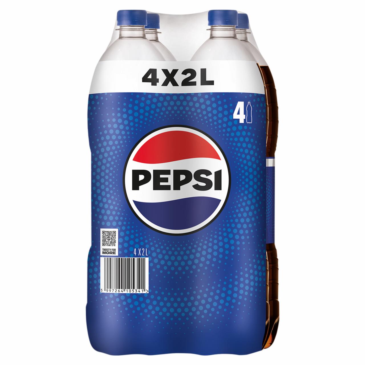 Képek - Pepsi Cola colaízű szénsavas üdítőital cukorral és édesítőszerekkel 4 x 2 l