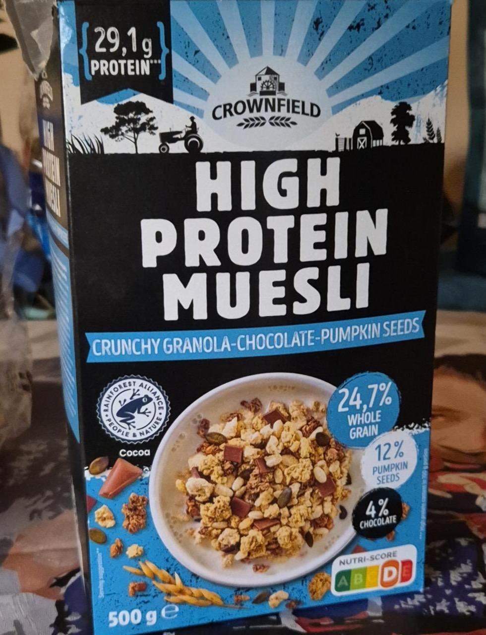 Képek - High protein crunchy müsli chocolate & pumpkin seeds Crownfield