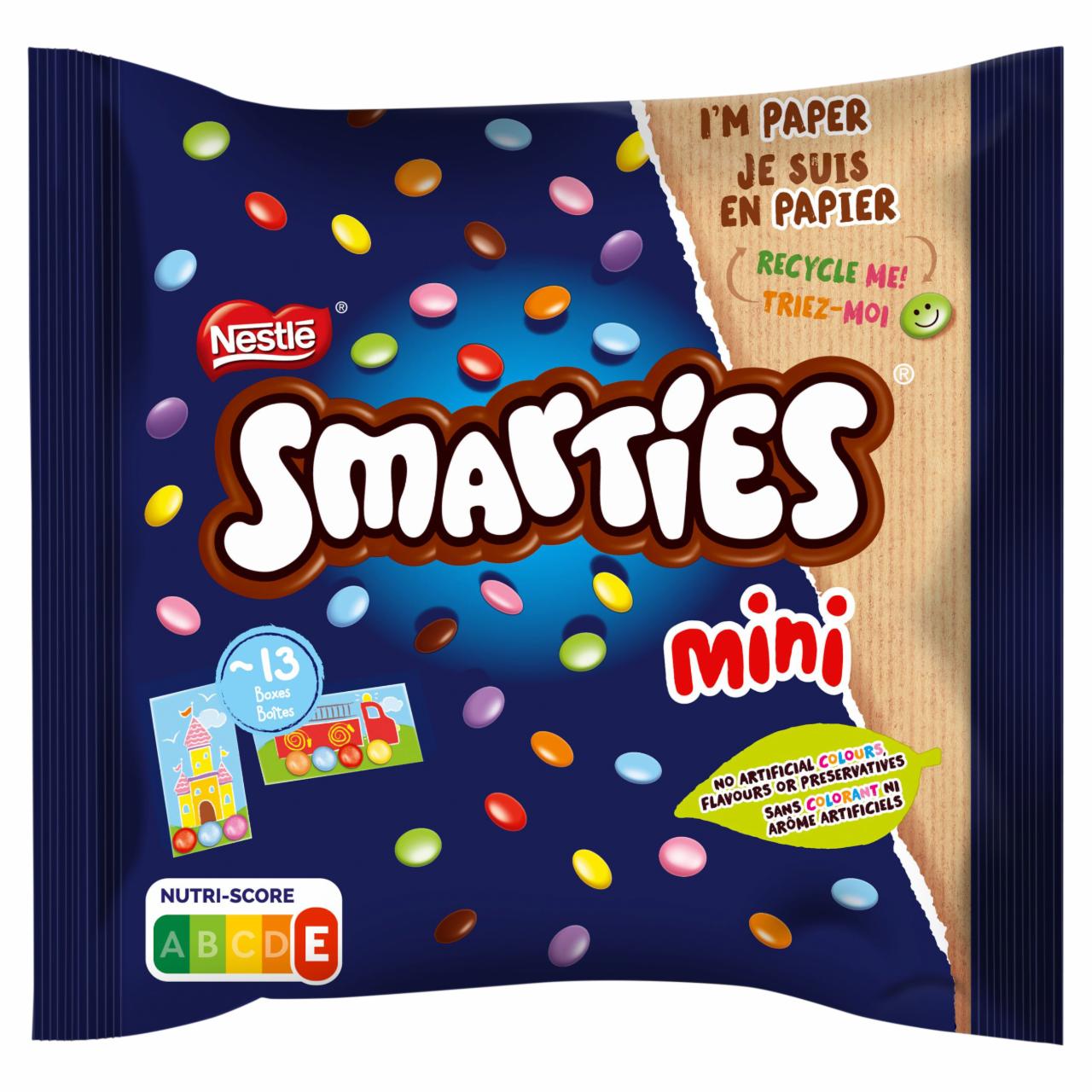 Képek - Smarties Mini tejcsokoládé drazsé cukorbevonattal 13 db 187 g 