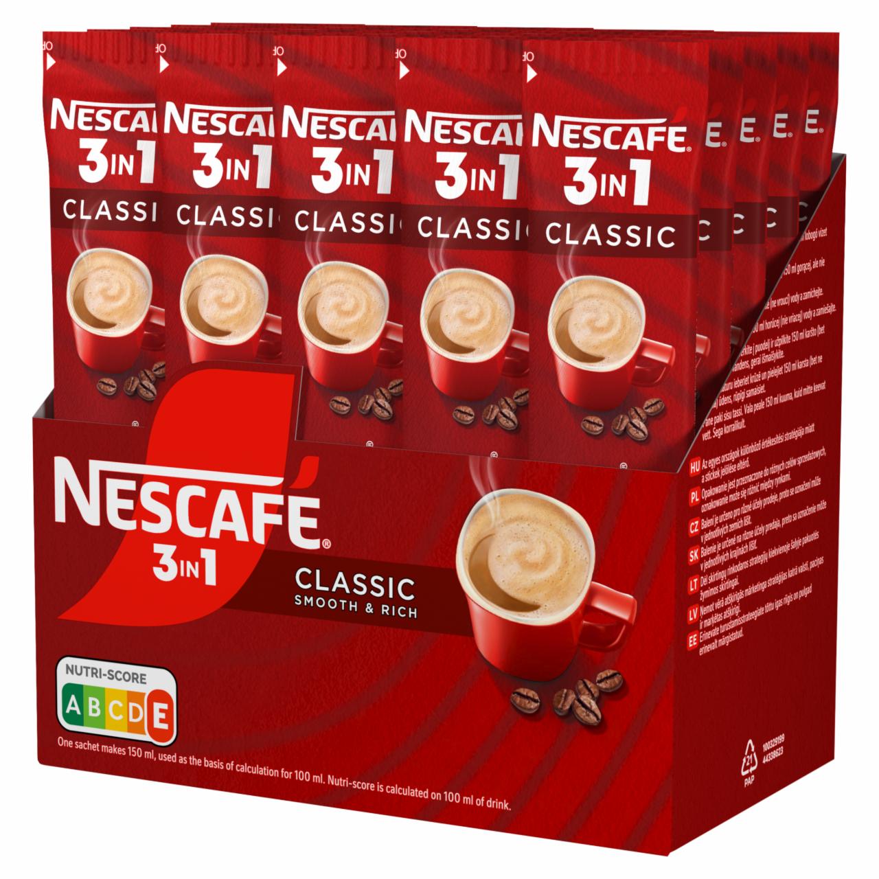 Képek - Nescafé 3in1 Classic azonnal oldódó kávéspecialitás 28 x 16,5 g (462 g)