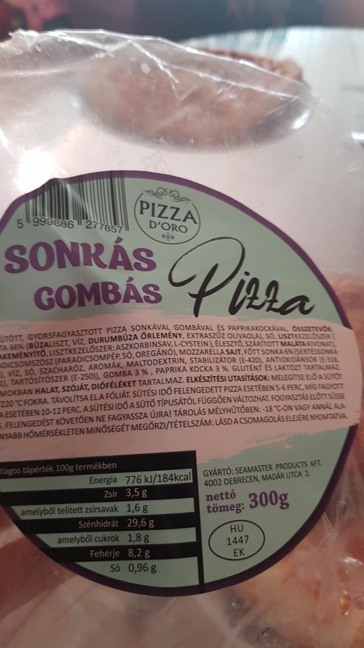 Képek - Sonkás gombás pizza Pizza D'oro