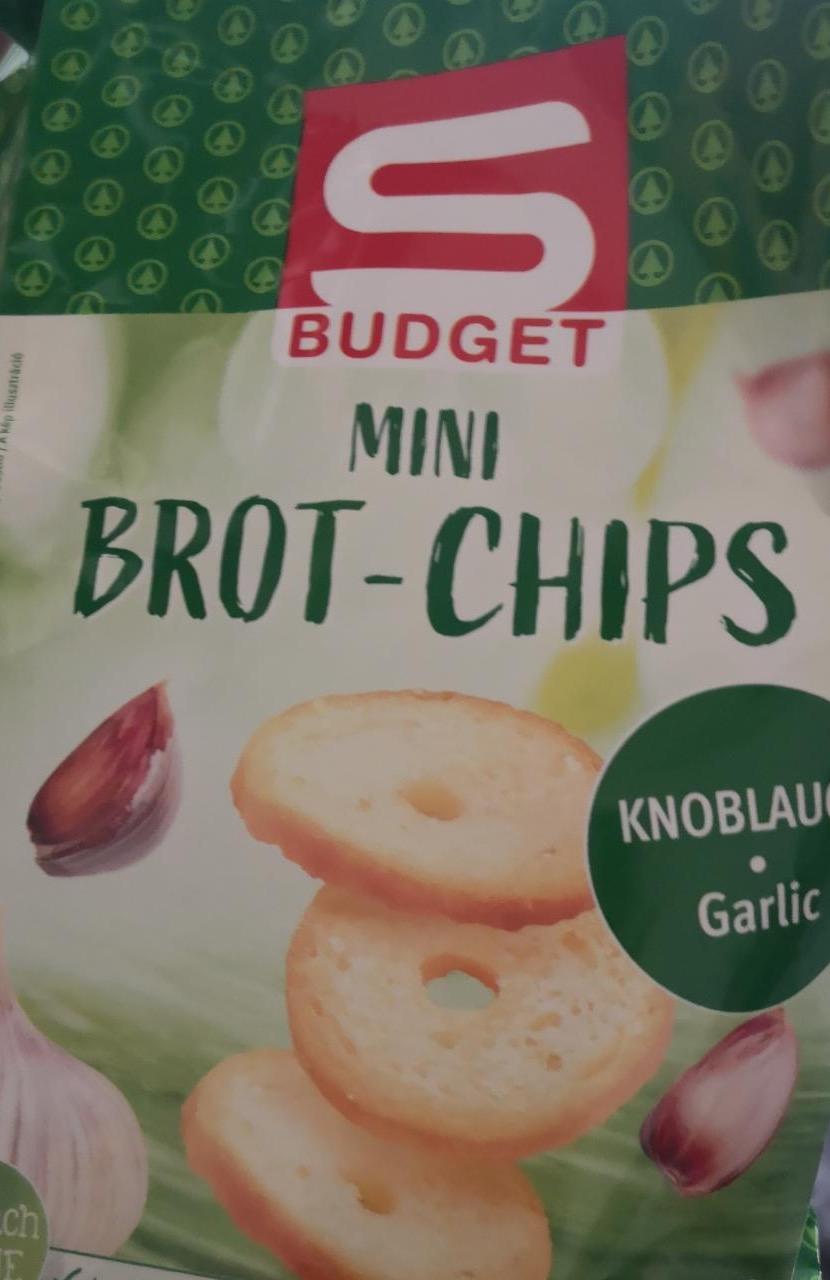 Mini brot-chips Garlic S Budget kalória, tápértékek - és kJ