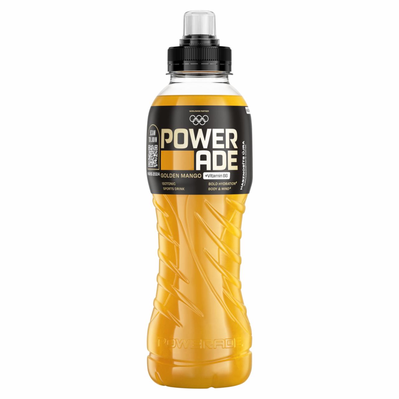 Képek - Powerade szénsavmentes, mangóízű izotóniás sportital 500 ml