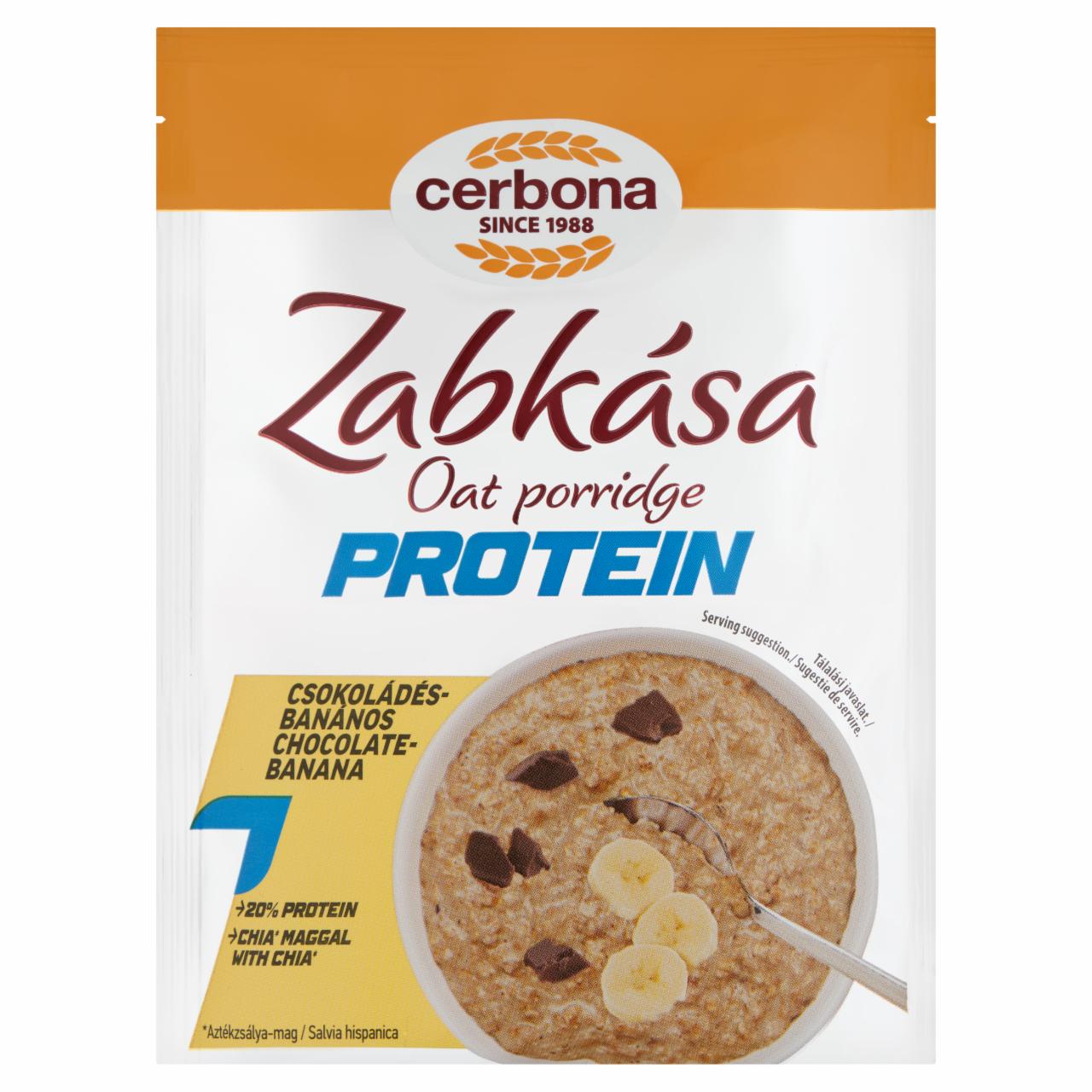 Képek - Cerbona Protein fehérjében gazdag csokoládés-banános zabkása édesítőszerekkel 60 g