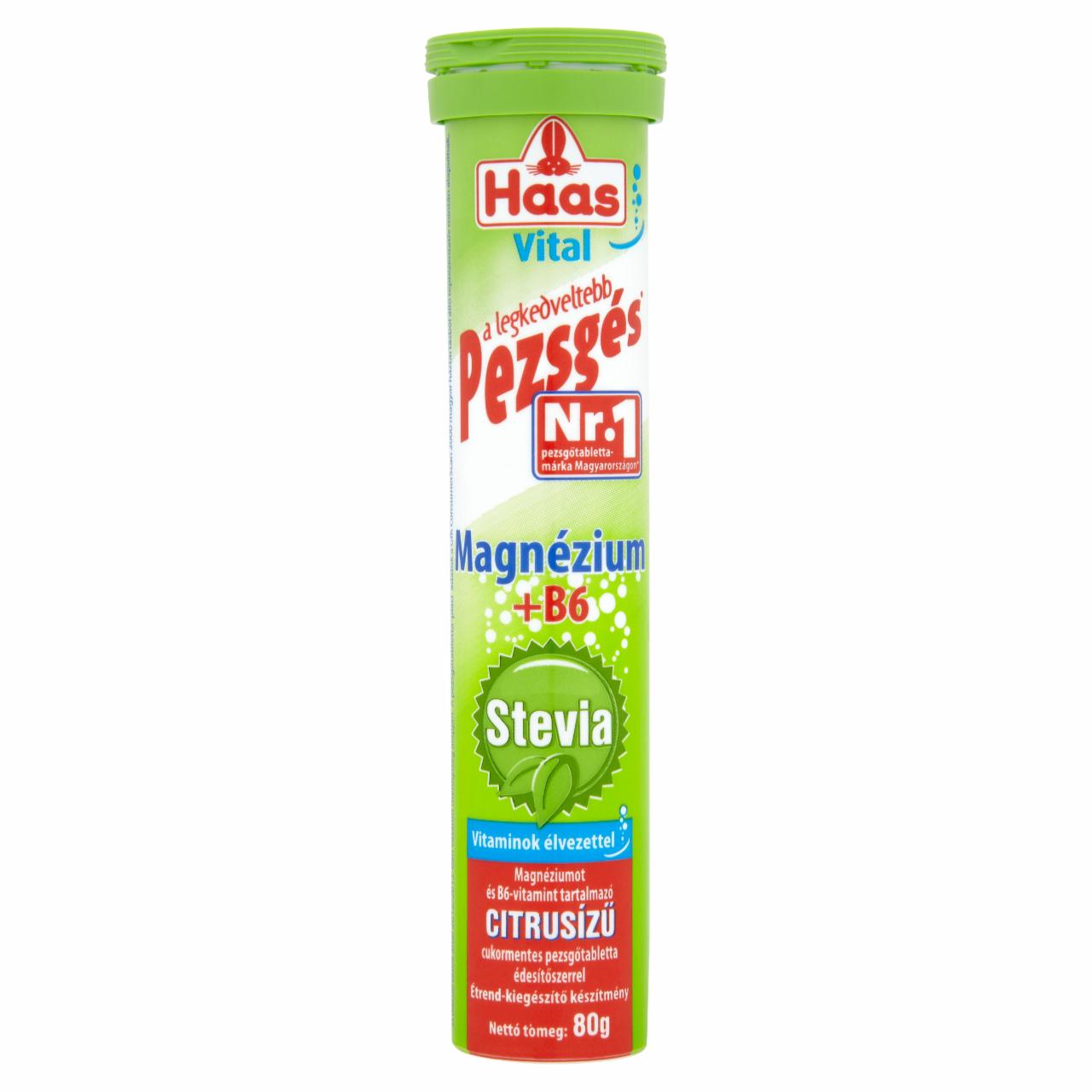 Képek - Haas Vital Magnézium + B6 pezsgőtabletta 80 g