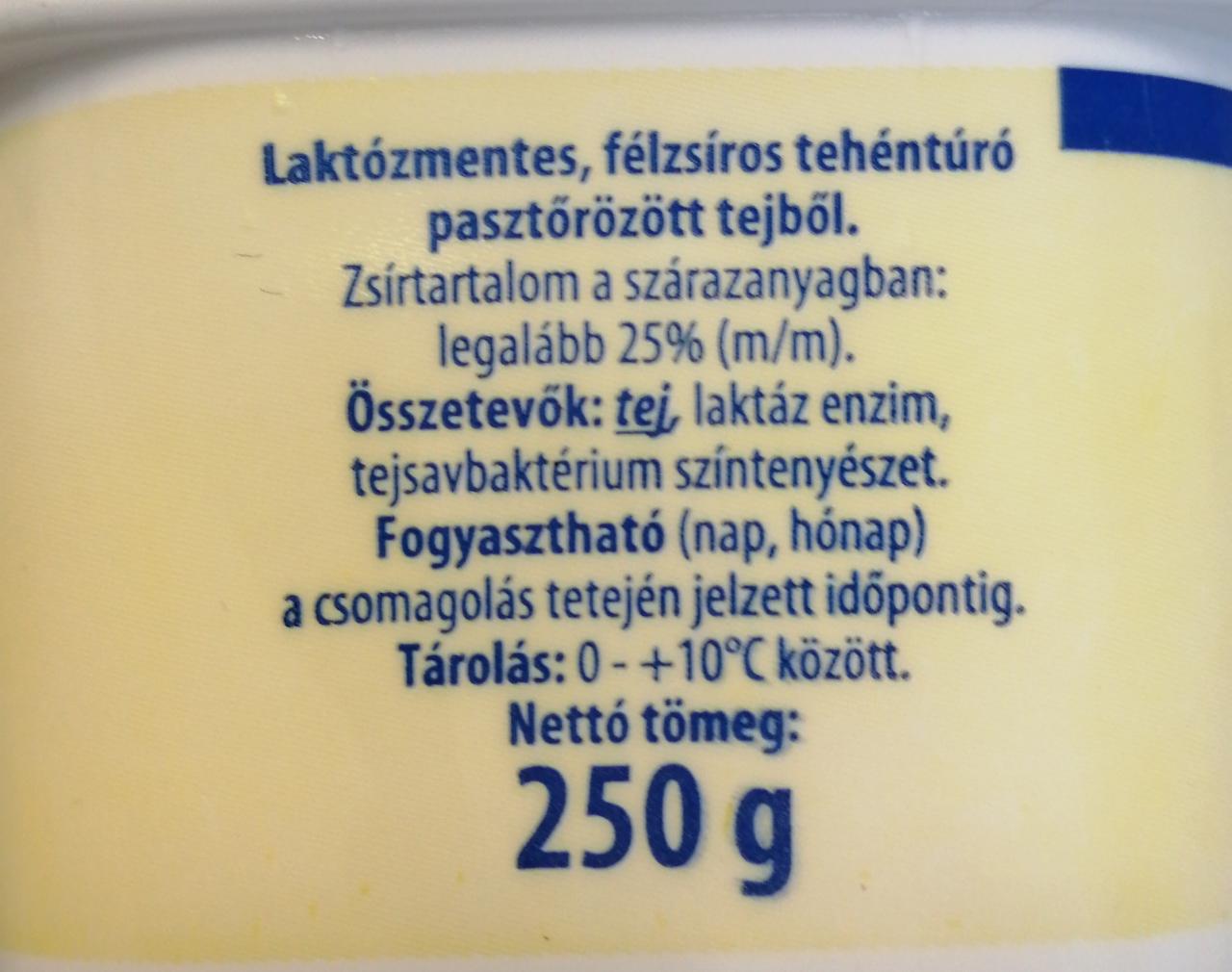 Laktózmentes Félzsíros Tehéntúró Milfina Kalória Kj és Tápértékek Dine4fithu 5662