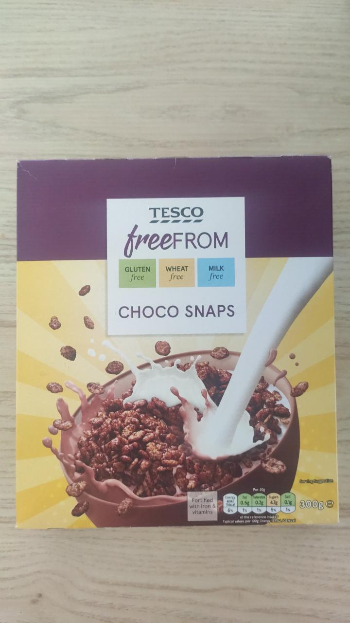 Képek - Choco Snaps Ropogós rizs csokoládéízű bevonattal, hozzáadott vitaminokkal és vassal Tesco free From