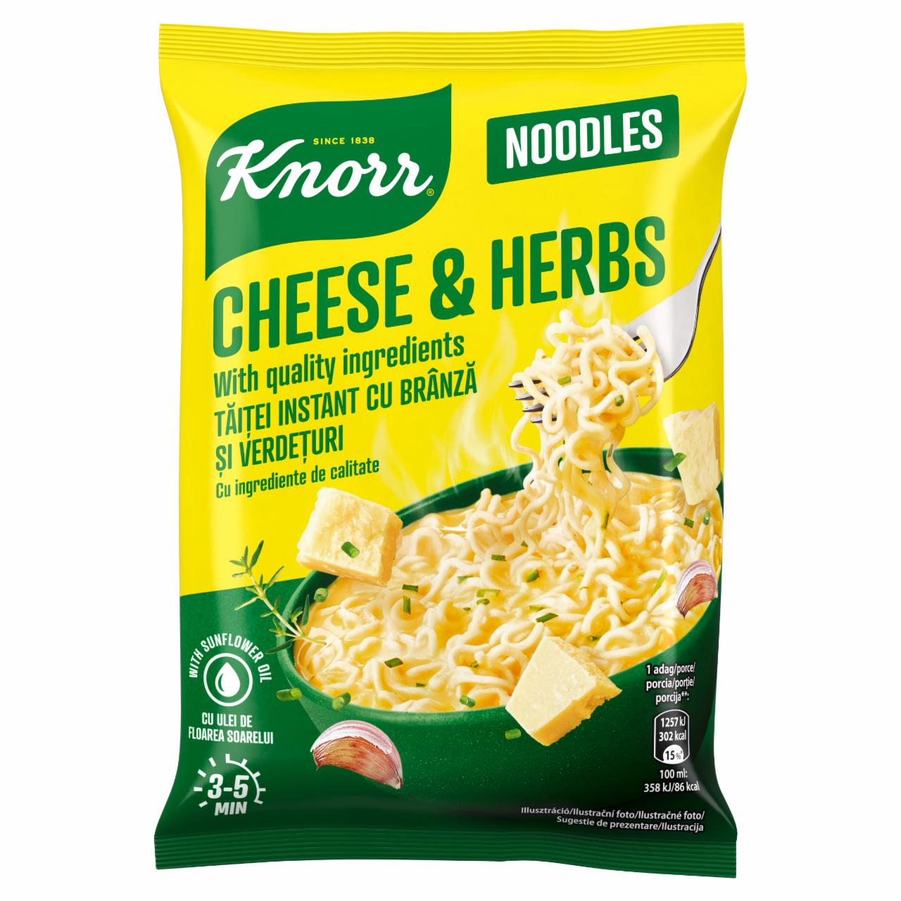 Képek - Knorr Noodles sajtos-zöldfűszeres instant tésztás leves 61 g