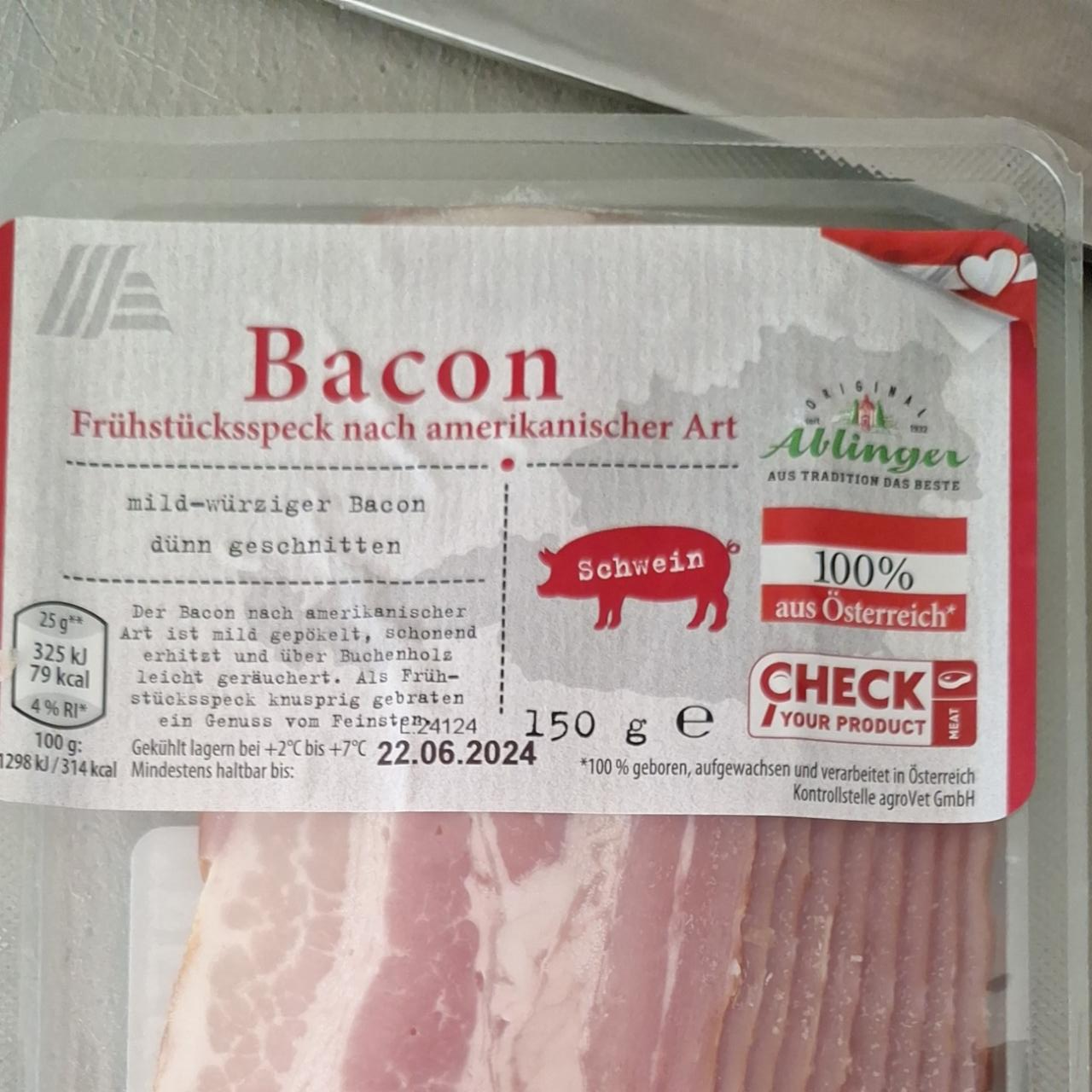 Képek - Bacon früstücksspeck nach amerikanischer Ablinger