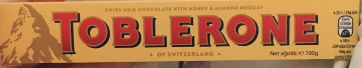 Képek - Toblerone svájci tejcsokoládé mézzel és mandulával 35 g