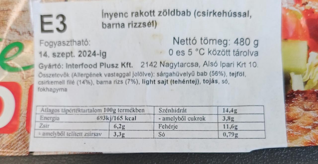 Képek - Ínyenc rakott zöldbabcsirkehússal barna rizzsel Interfood