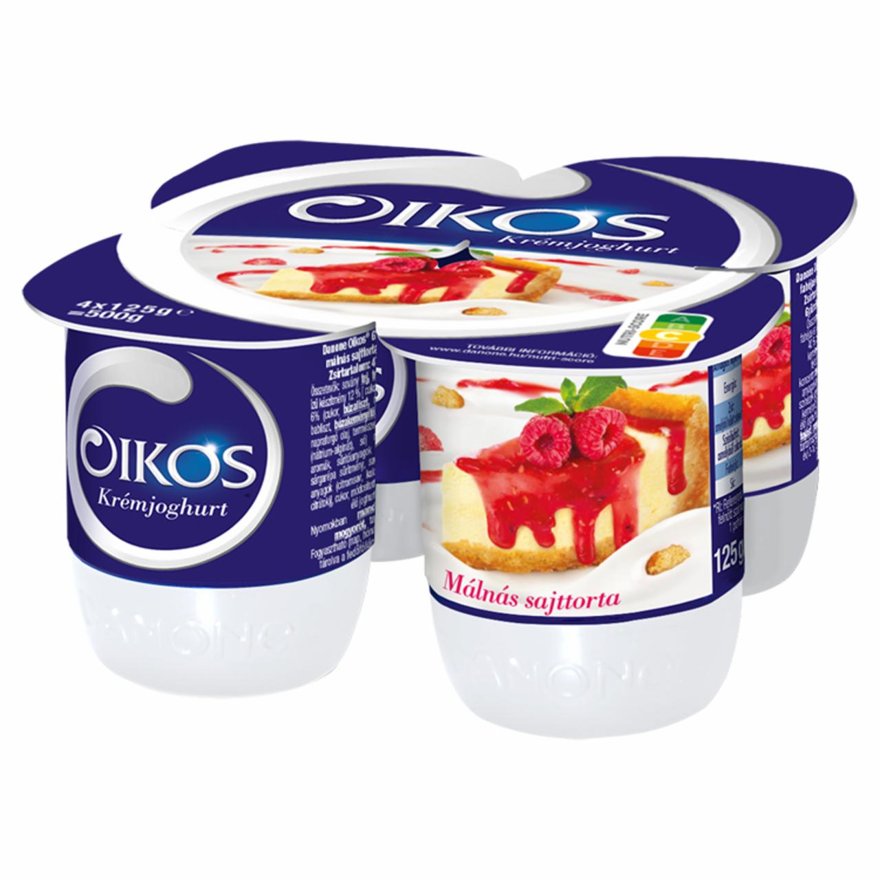 Képek - Danone Oikos málnás sajttorta ízű krémjoghurt 4 x 125 g