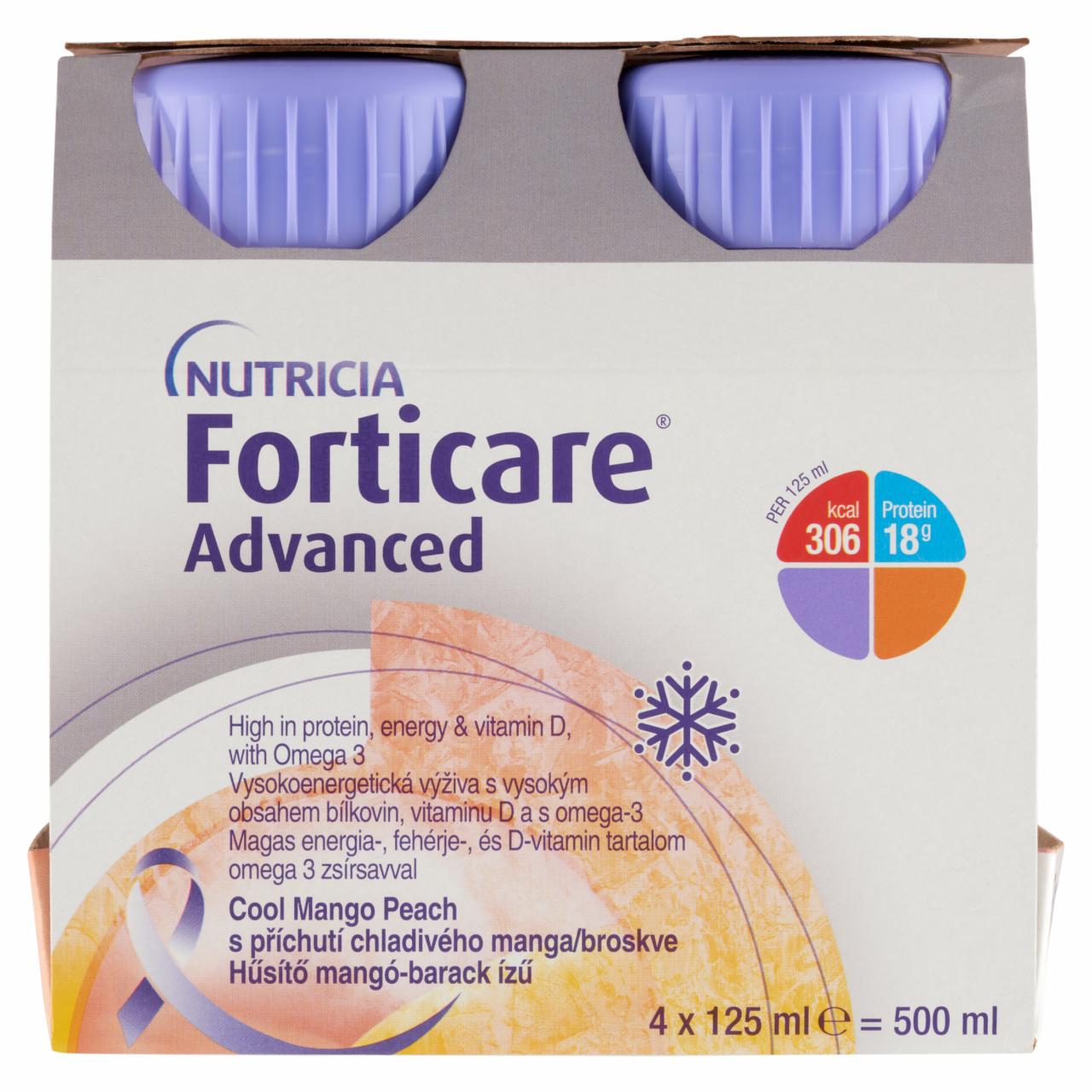 Képek - Nutricia Forticare Advanced mangó-barack ízű speciális gyógyászati célra szánt élelmiszer 4 x 125 ml