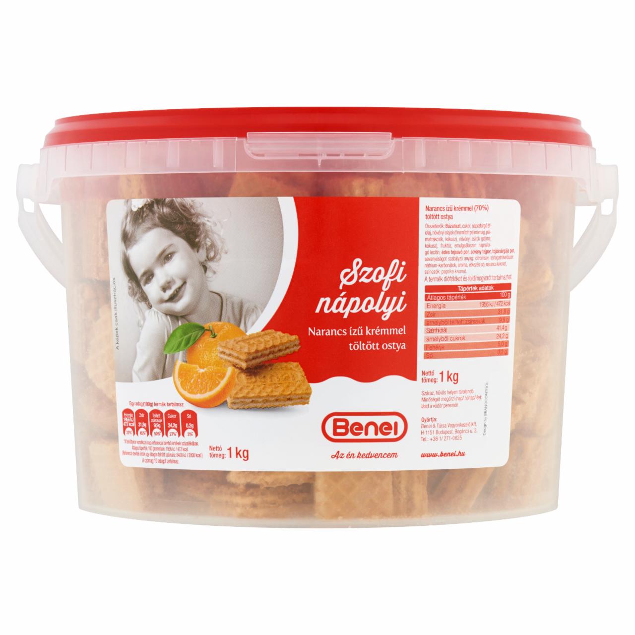 Képek - Benei Szofi nápolyi narancs ízű krémmel töltött ostya 1 kg