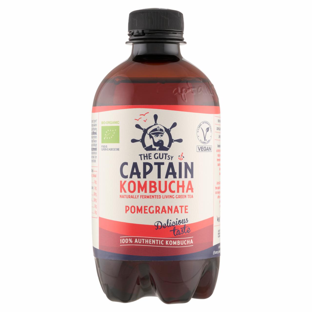 Képek - The Gutsy Captain Kombucha gránátalma bio fermentált zöld tea ital élőflórával 400 ml