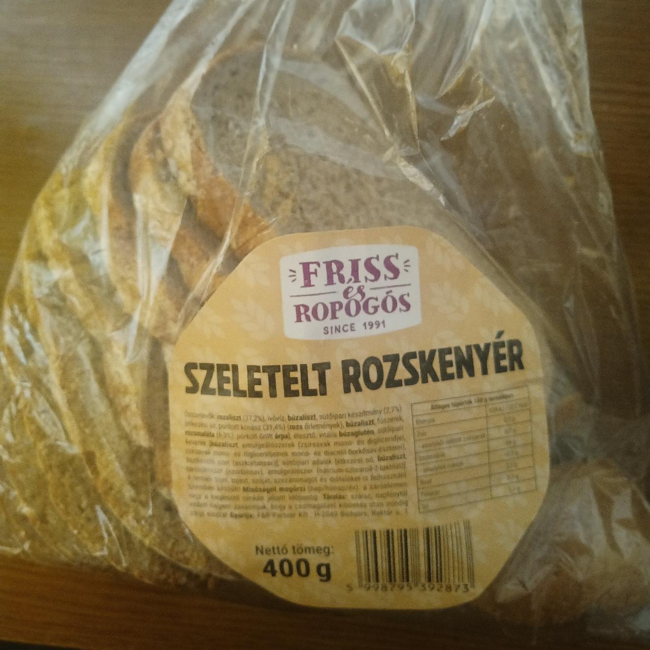 Képek - Szeletelt rozskenyér Friss és ropogós