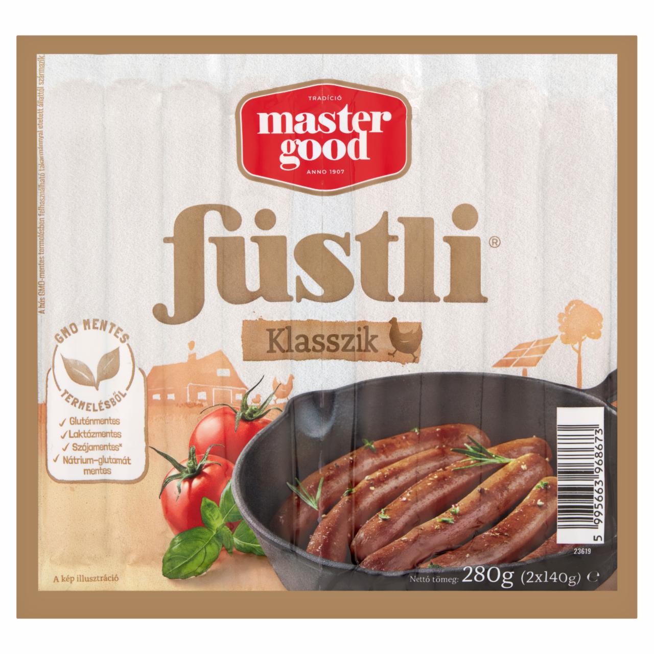 Képek - Master Good Füstli Klasszik füst ízesítésű virsli csirkehúsból 2 x 140 g (280 g)