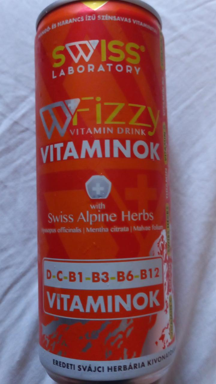 Képek - Swiss Laboratory mangó-narancs ízű szénsavas ital vitaminnal, svájci gyógynövény kivonattal 250 ml