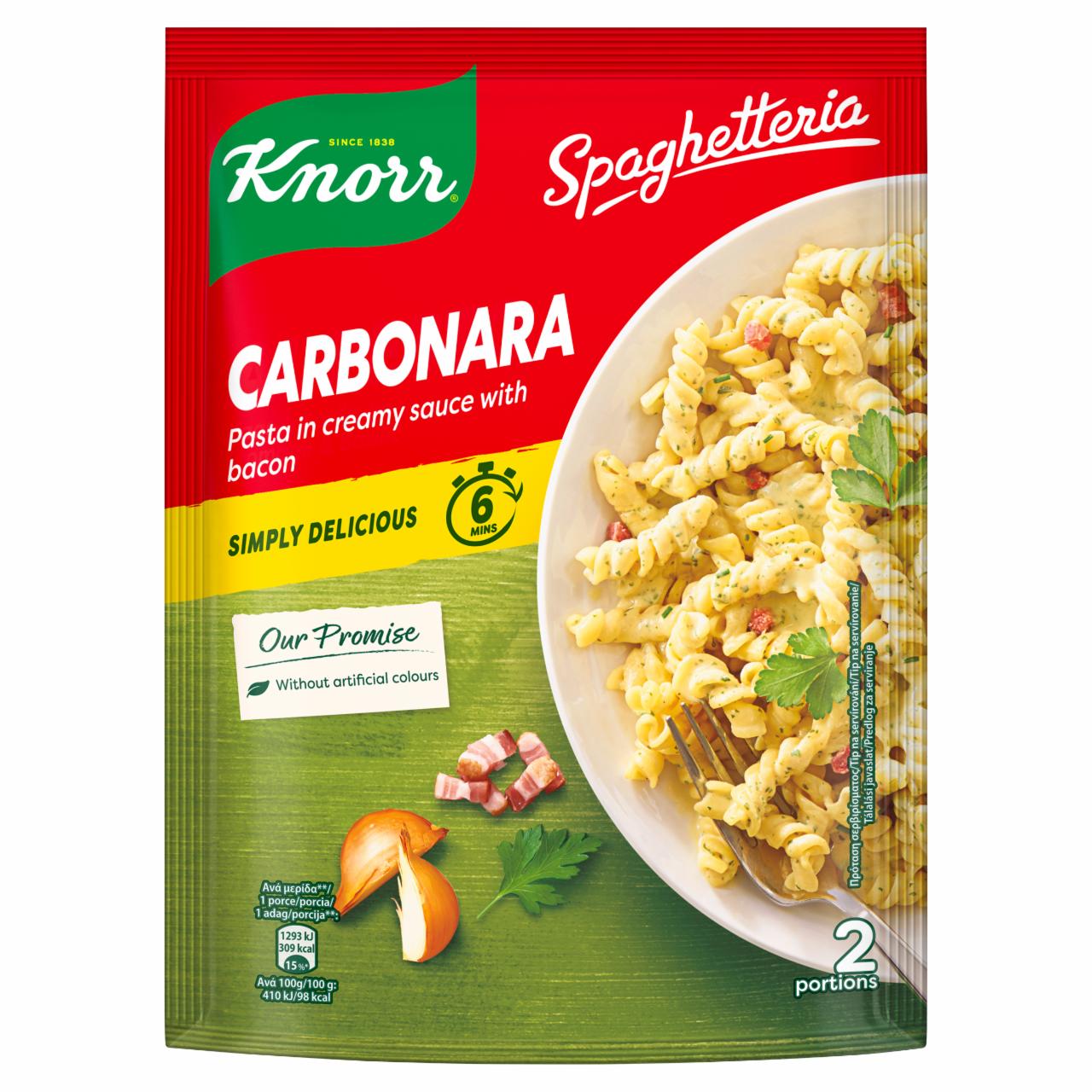 Képek - Knorr Spaghetteria Carbonara tészta szalonnás-tejszínes szószban 155 g