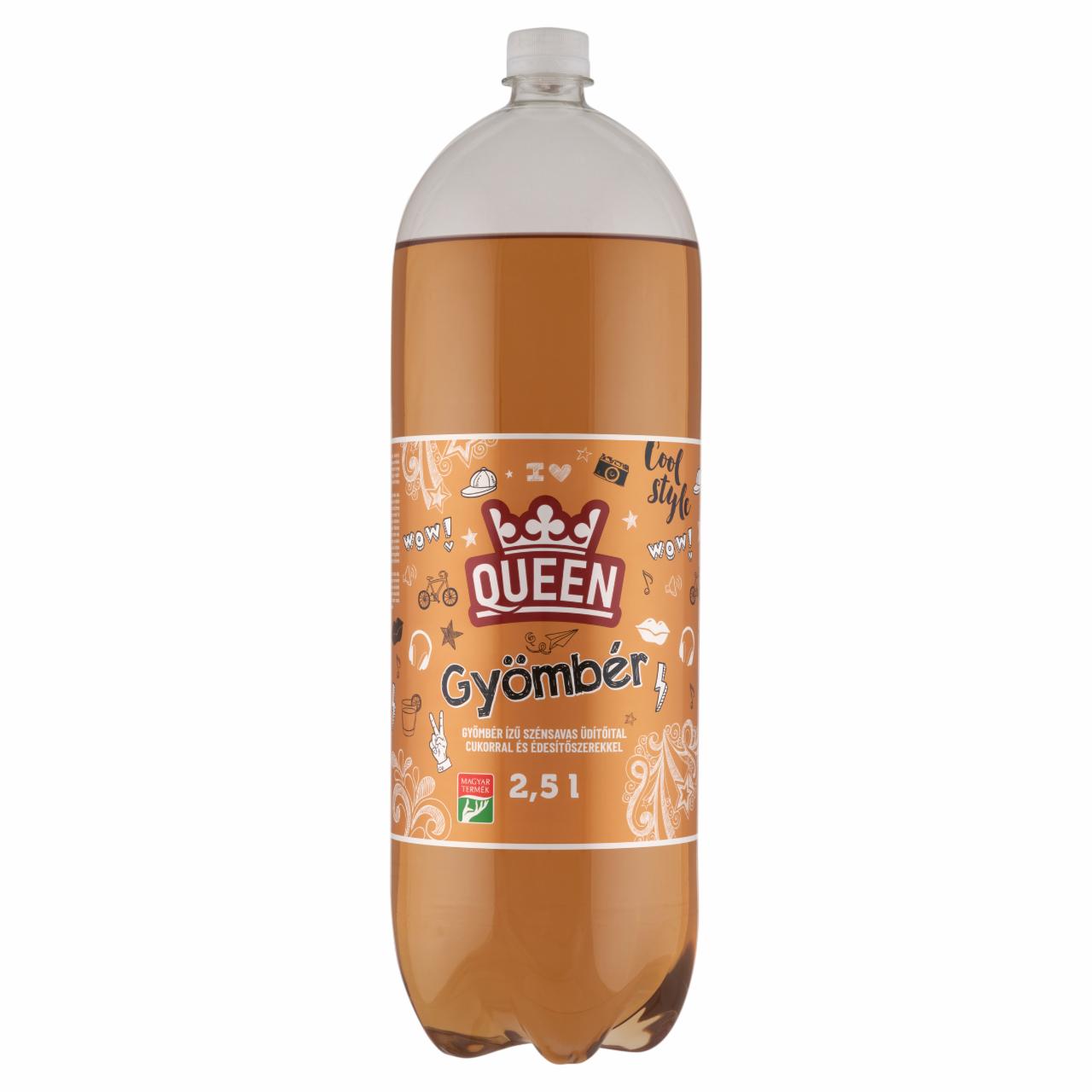 Képek - Queen gyömbér ízű szénsavas üdítőital cukorral és édesítőszerekkel 2,5 l