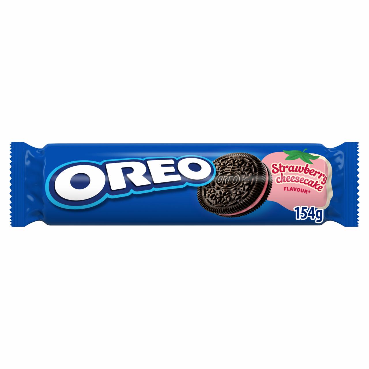 Képek - Oreo epres-sajttortaízű töltelékkel töltött kakaós keksz 154 g