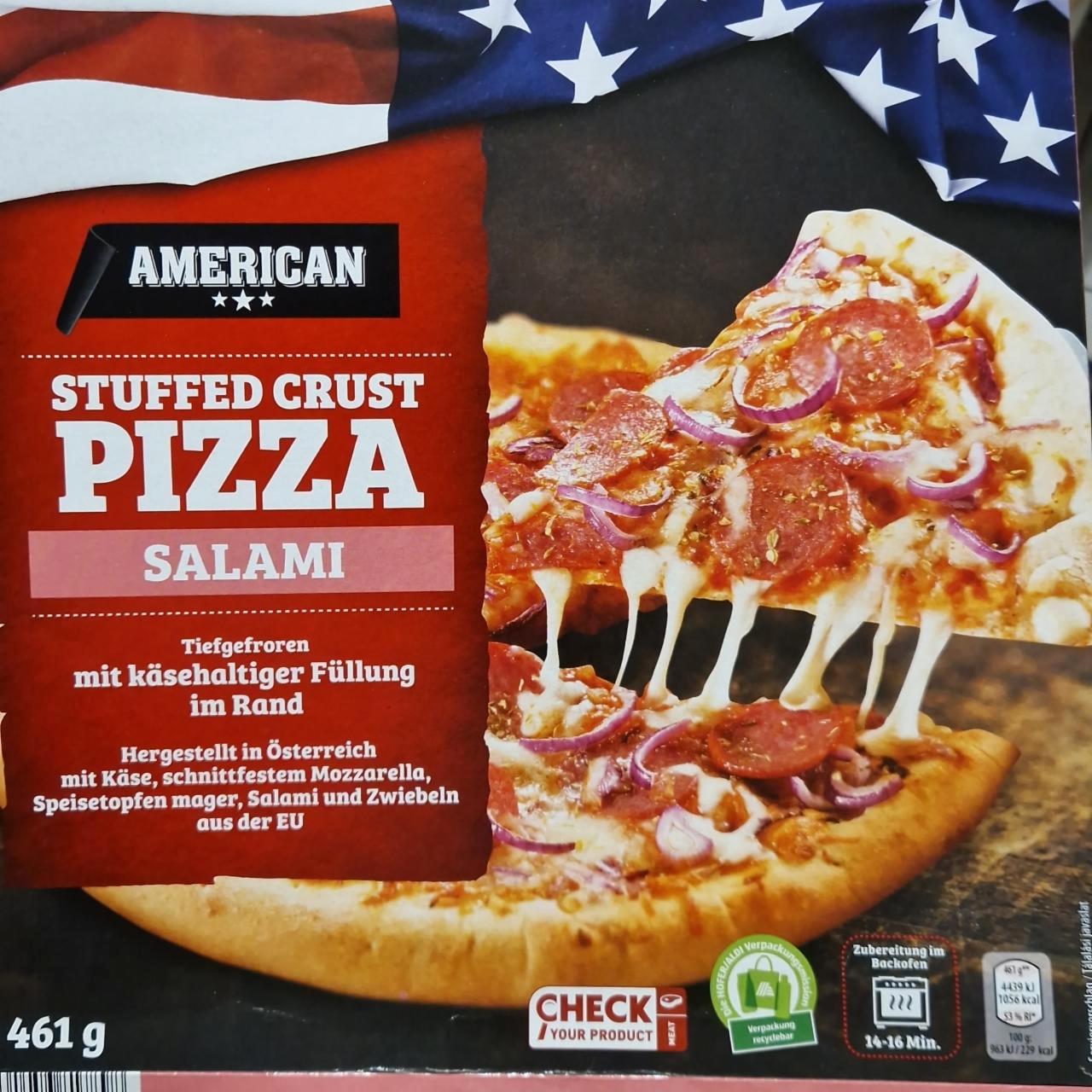 Képek - Stuffed crust pizza salami American