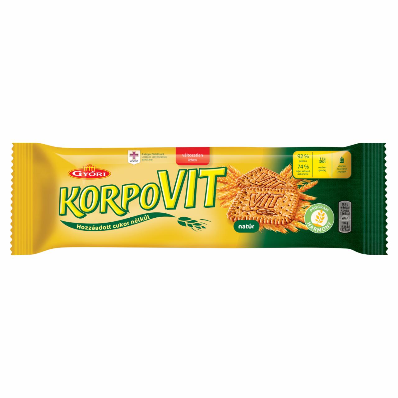 Képek - Győri Korpovit ropogós keksz teljes kiőrlésű gabonával 174 g