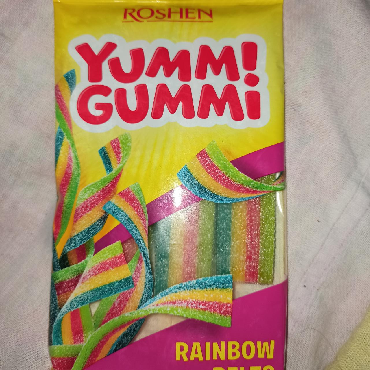 Képek - Roshen Yummi Gummi Sour Belts gyümölcs ízű gumicukorkák 70 g