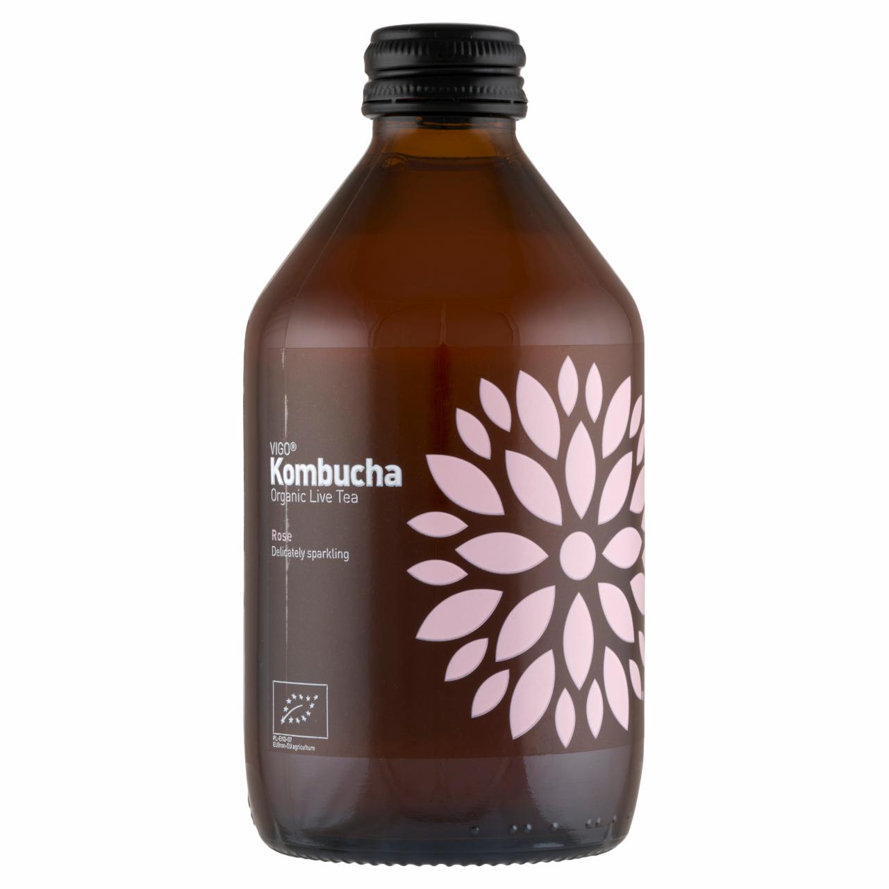 Képek - Vigo Bio Kombucha rózsás élő tea 330 ml