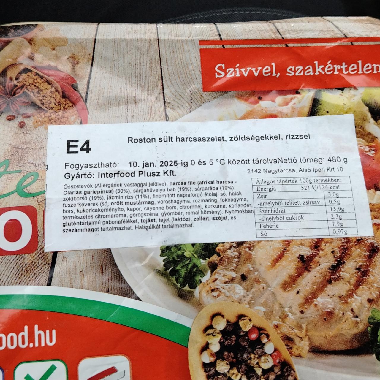 Képek - Roston sült harcsaszelet, zöldséggel, rizzsel Interfood