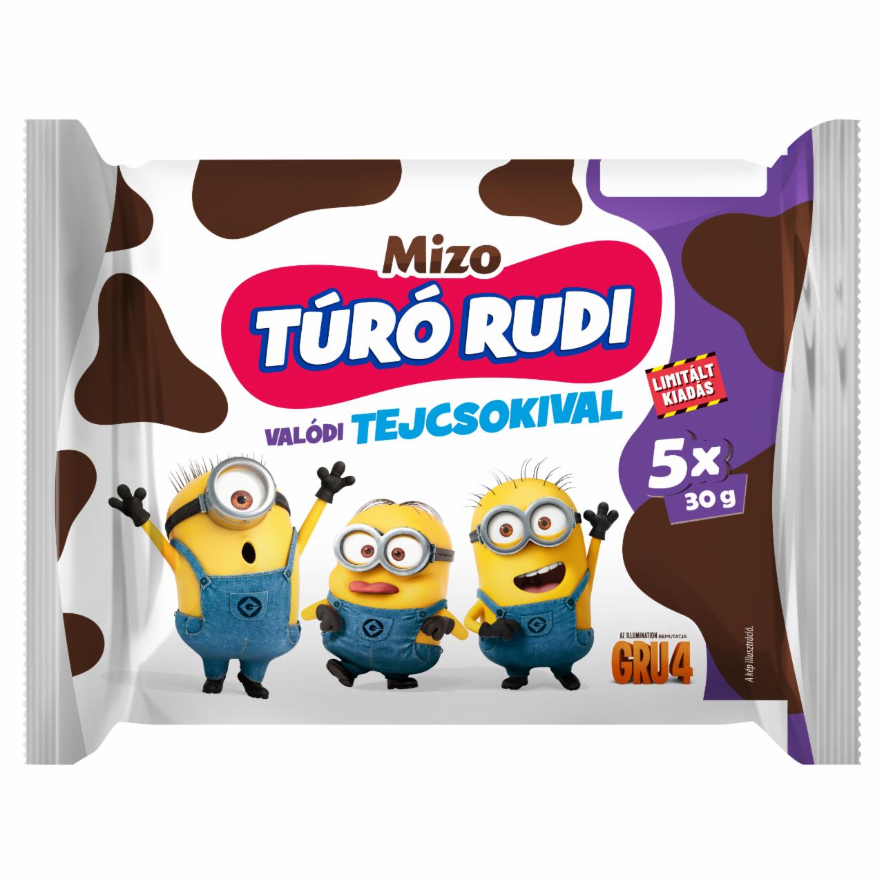 Képek - Mizo Túró Rudi natúr túródesszert tejcsokoládé bevonattal 5 x 30 g (150 g) 