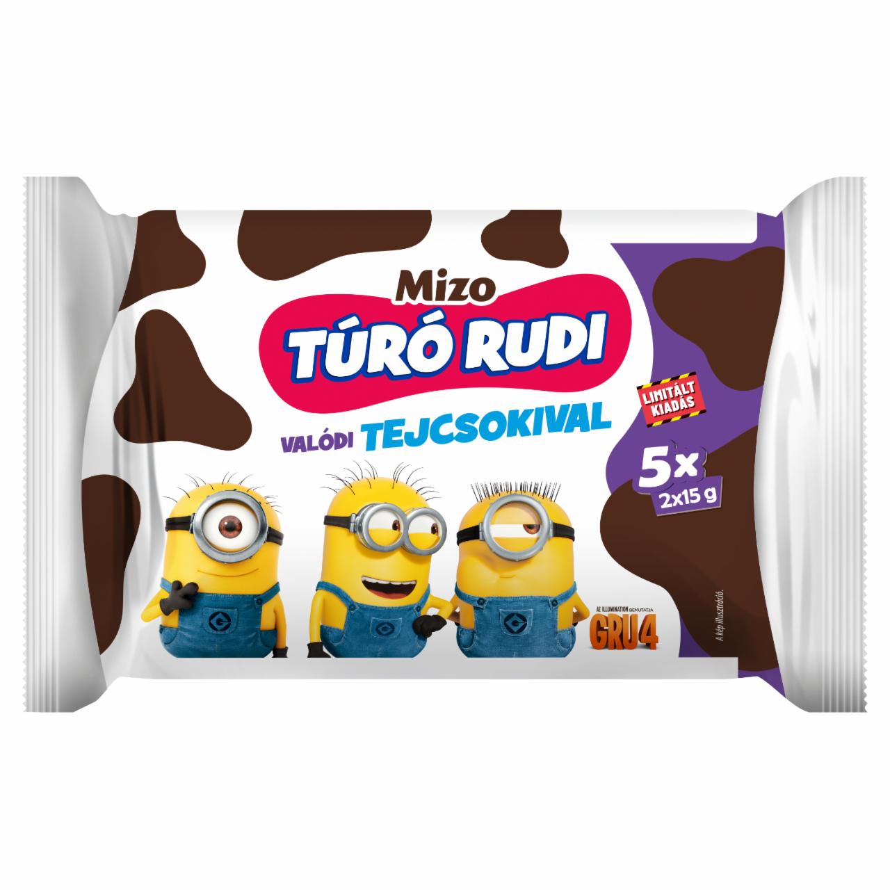 Képek - Mizo Túró Rudi natúr túródesszert tejcsokoládé bevonattal 5 x 2 x 15 g (150 g)