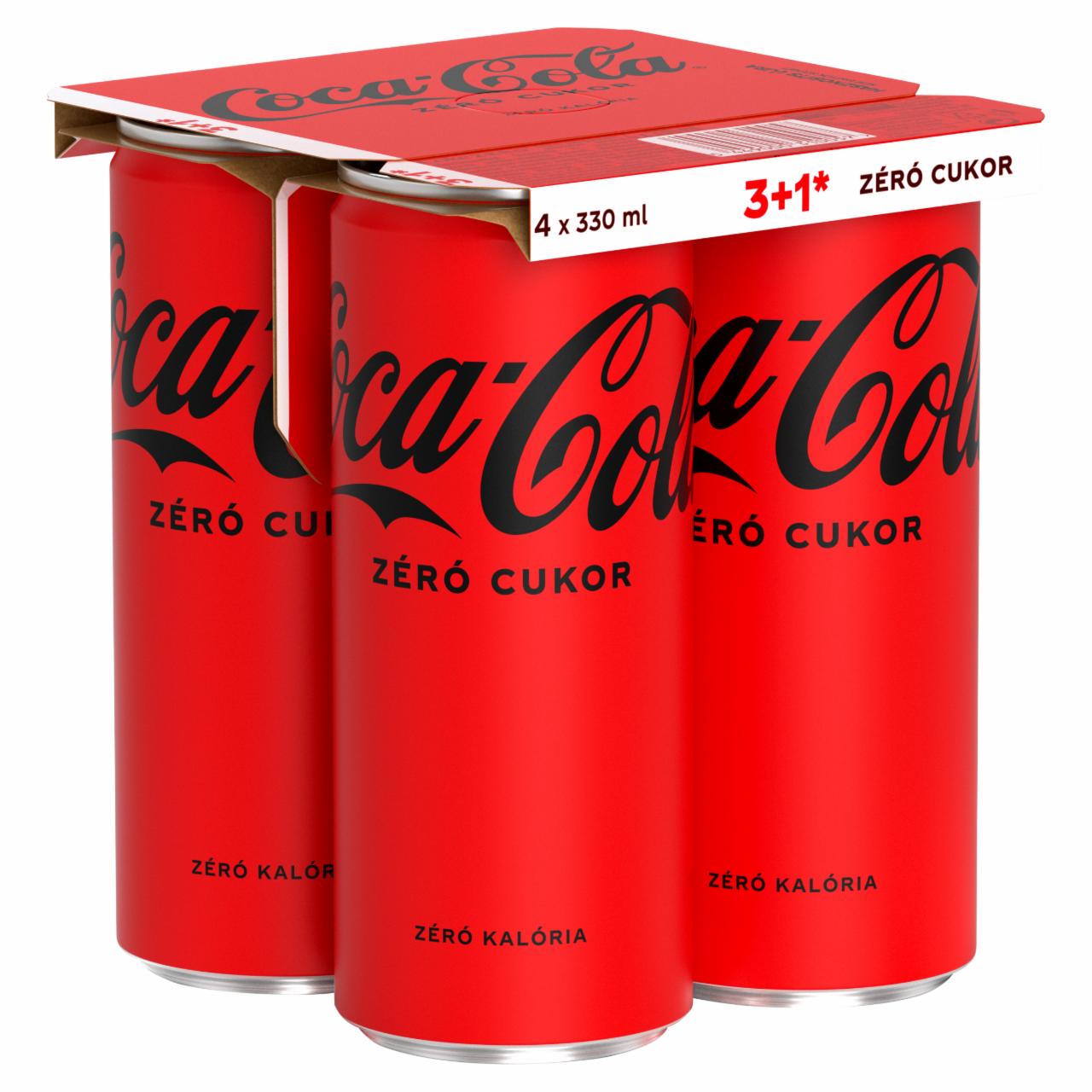 Képek - Coca-Cola Zero colaízű energiamentes szénsavas üdítőital édesítőszerekkel 4 x 330 ml