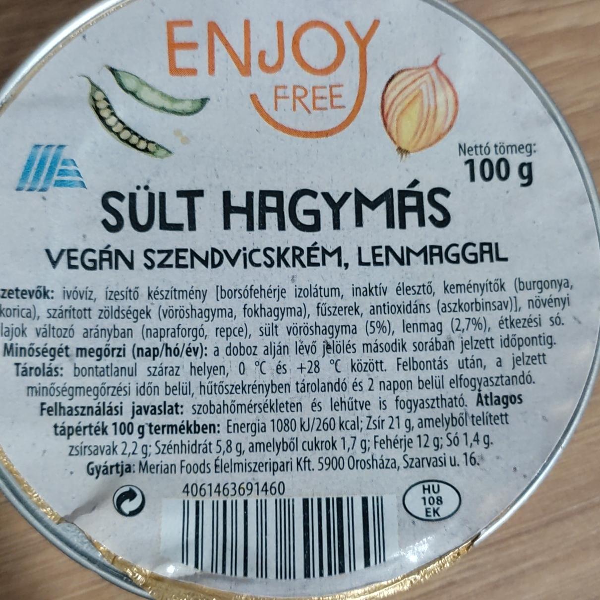 Képek - Sült hagymás vegán szendvicskrém lemnaggal Enjoy free