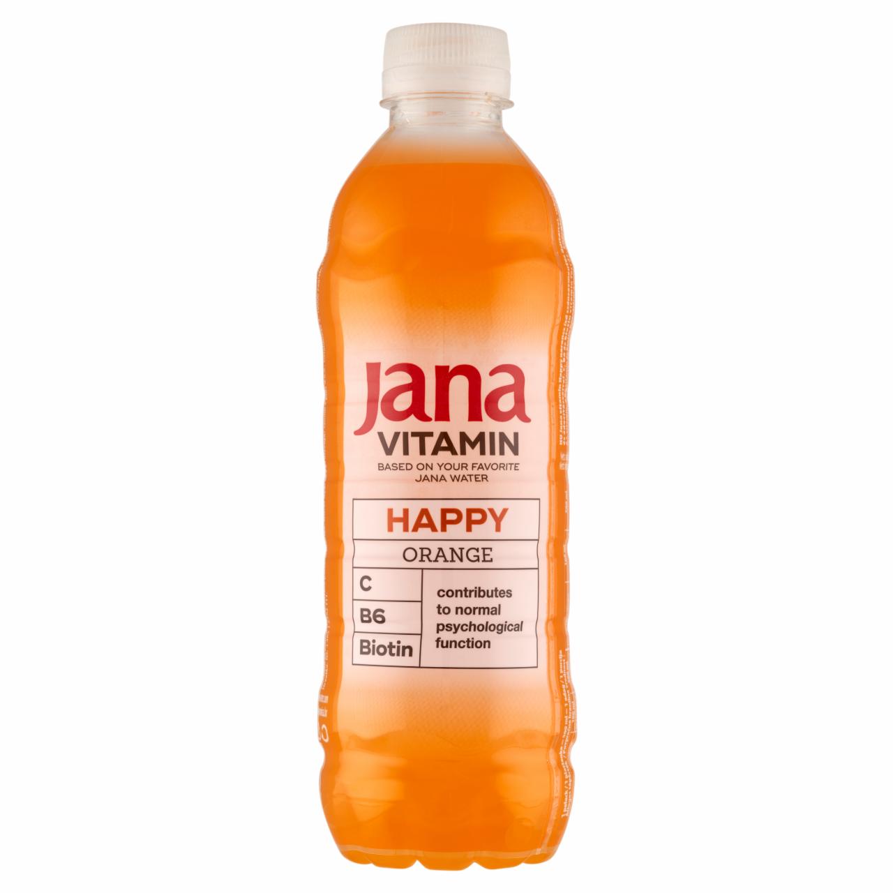 Képek - Jana Vitamin Happy narancs ízű szénsavmentes üdítőital cukorral és édesítőszerrel 500 ml