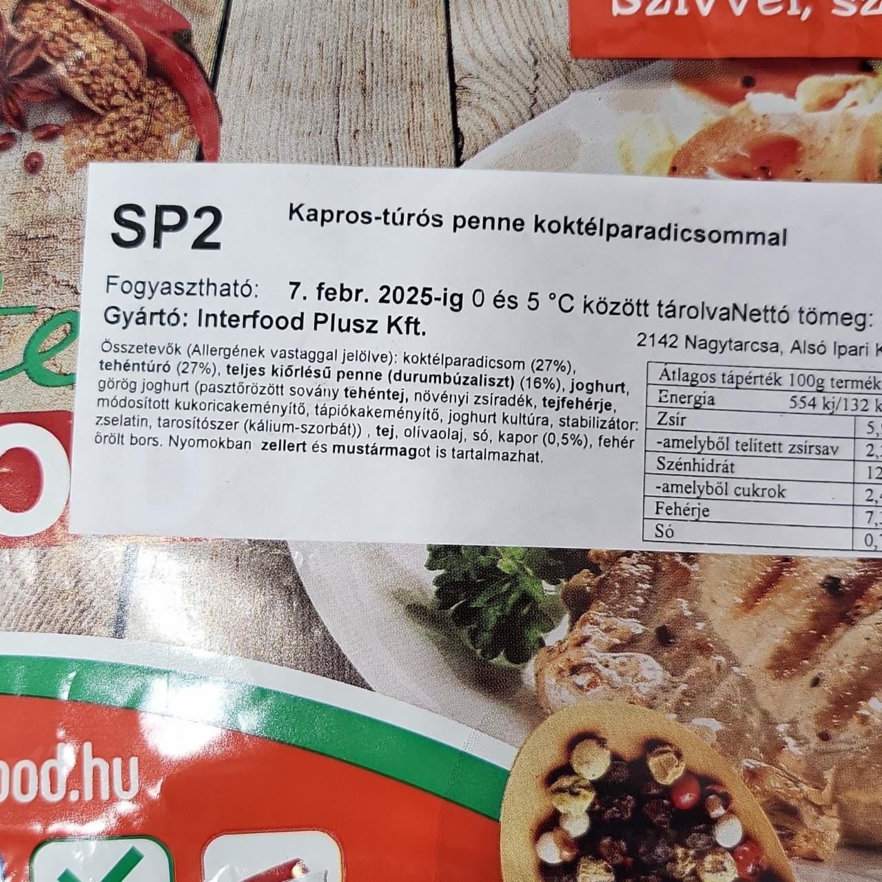 Képek - Kapros túrós penne koktélparadicsommal Interfood