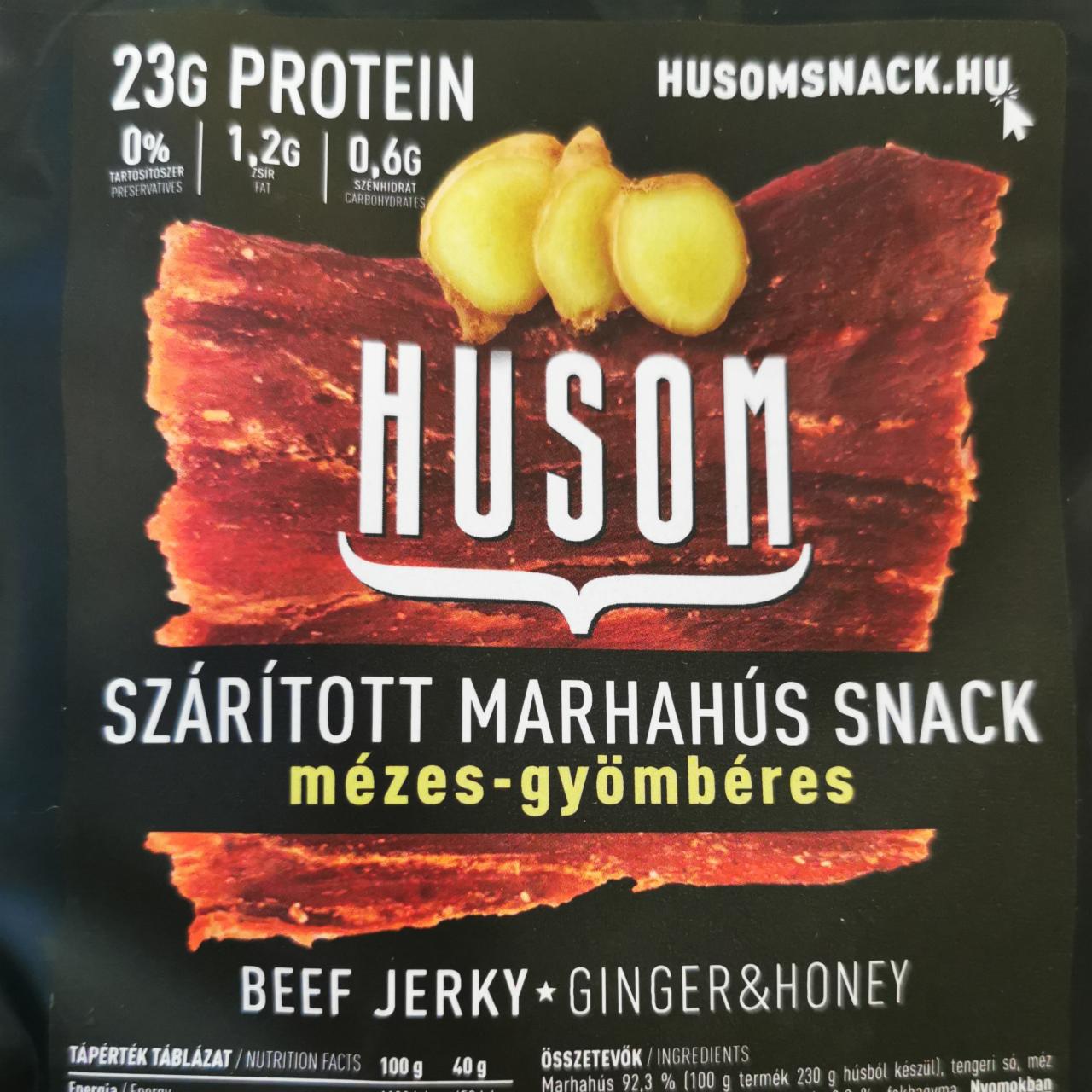 Képek - Szárított marhahús snack Mézes-gyömbéres Husom