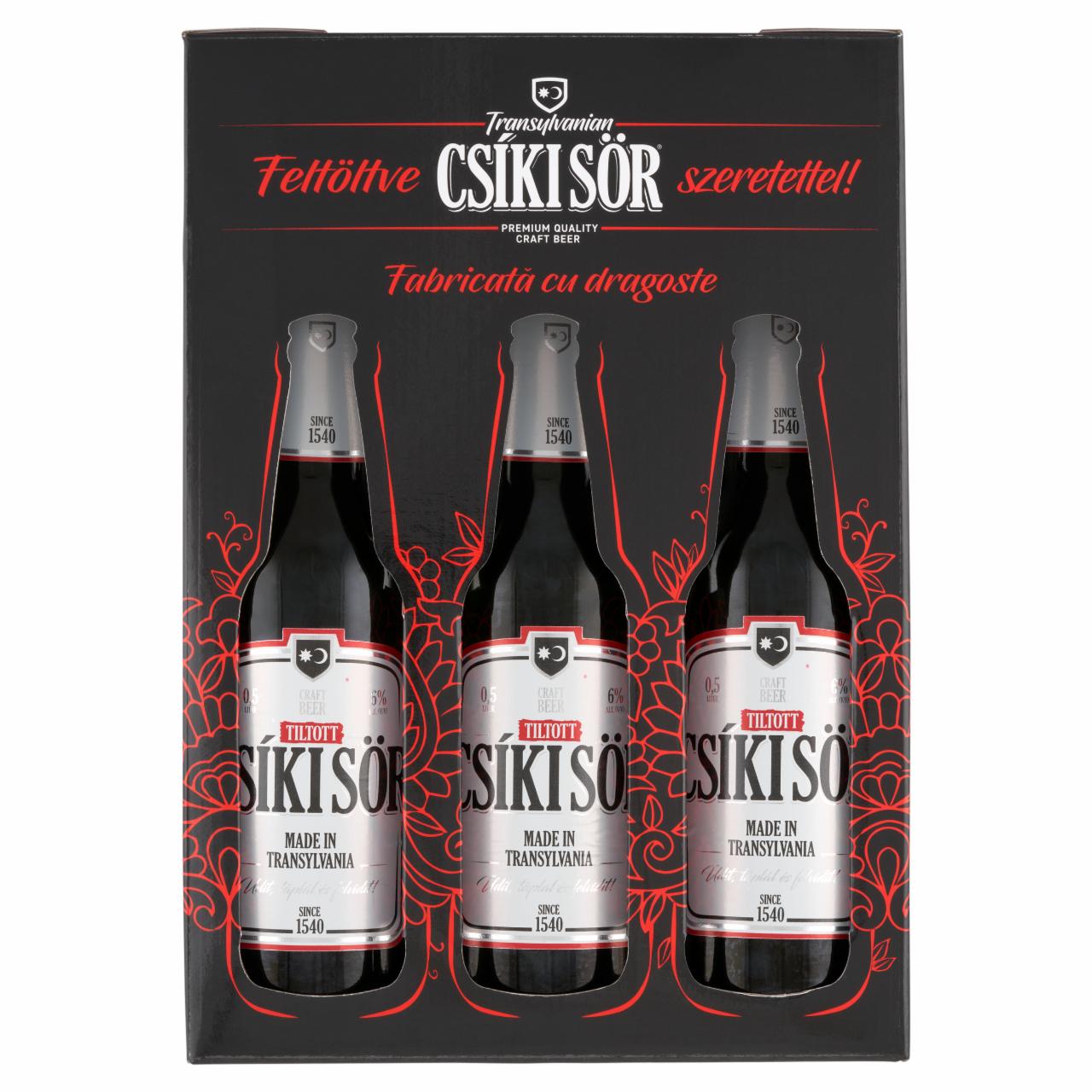 Képek - Csíki Sör ünnepi csomag 6% 6 x 500 ml