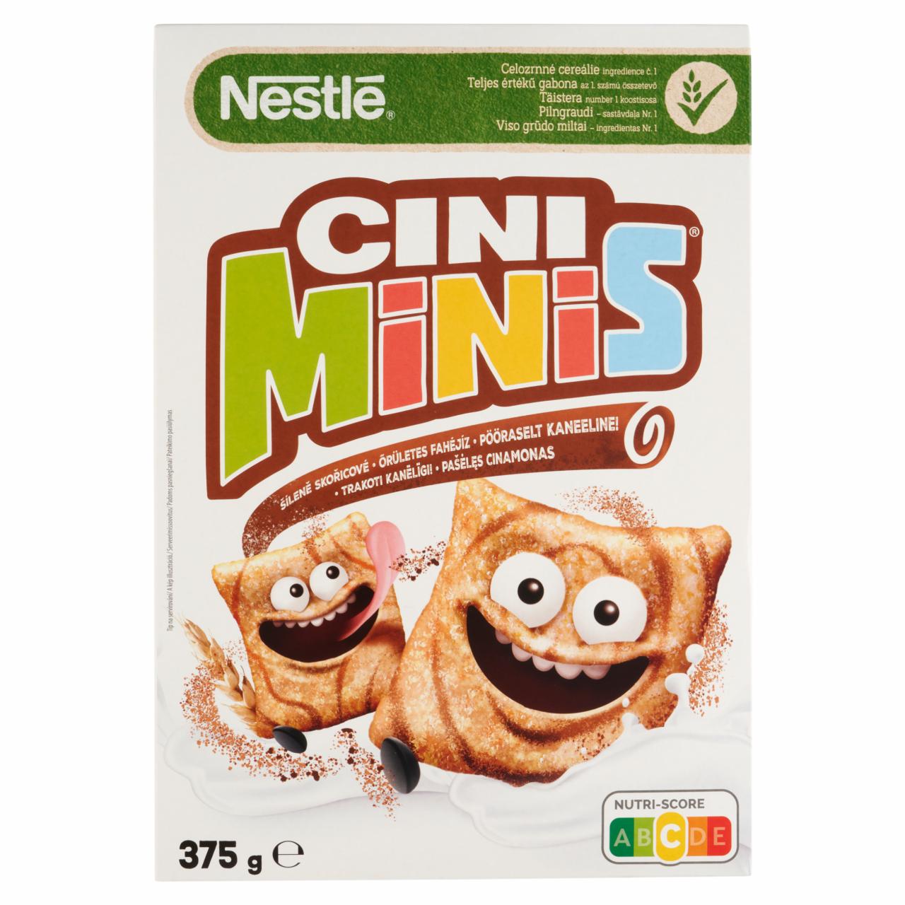 Képek - Nestlé Cini Minis ropogós fahéjas gabonapehely teljes kiőrlésű búzával, vitaminokkal és vassal 375 g