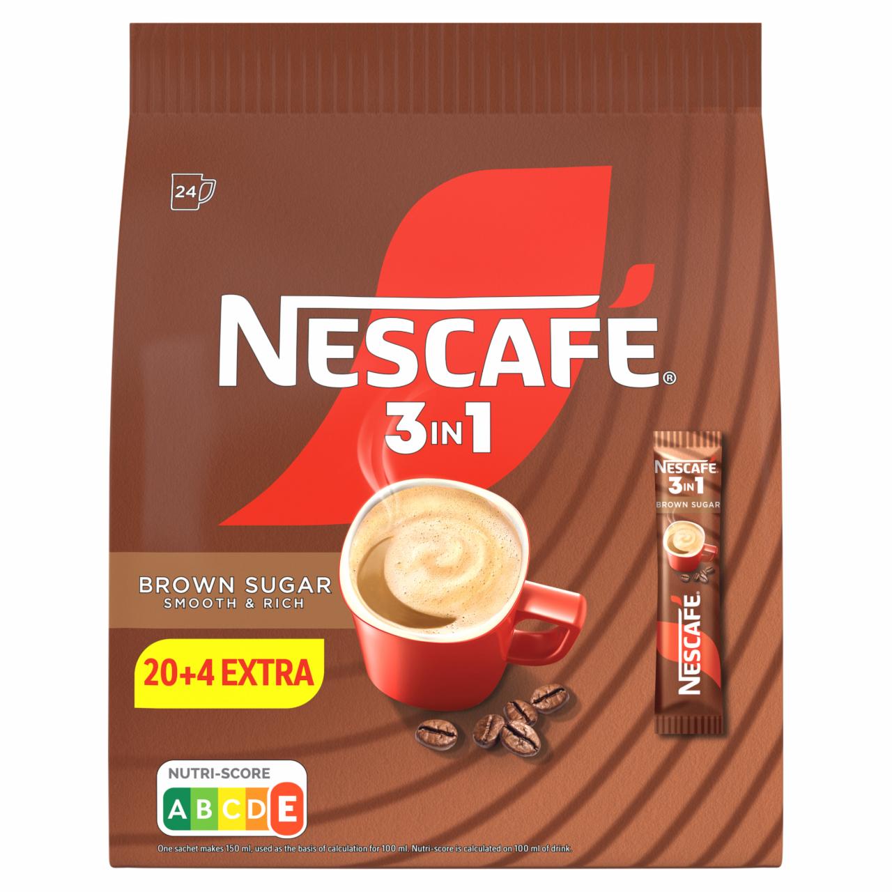 Képek - NESCAFÉ 3in1 Brown Sugar azonnal oldódó kávéspecialitás barna cukorral 24 x 16,5 g (396 g)