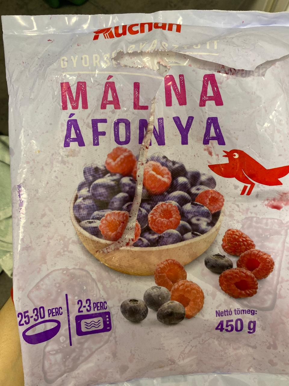 Képek - Gyorsfagyasztott malna afonya Auchan