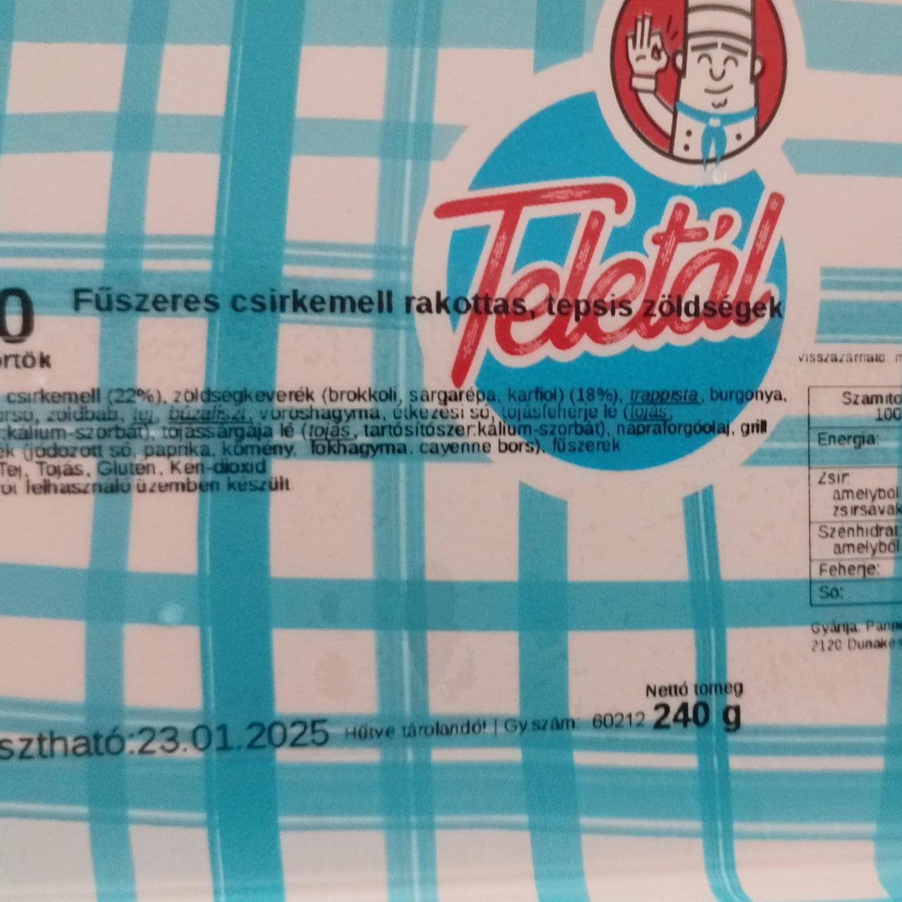 Képek - Fűszeres csirkemell rakottas ,tepsis zöldségek Teletál