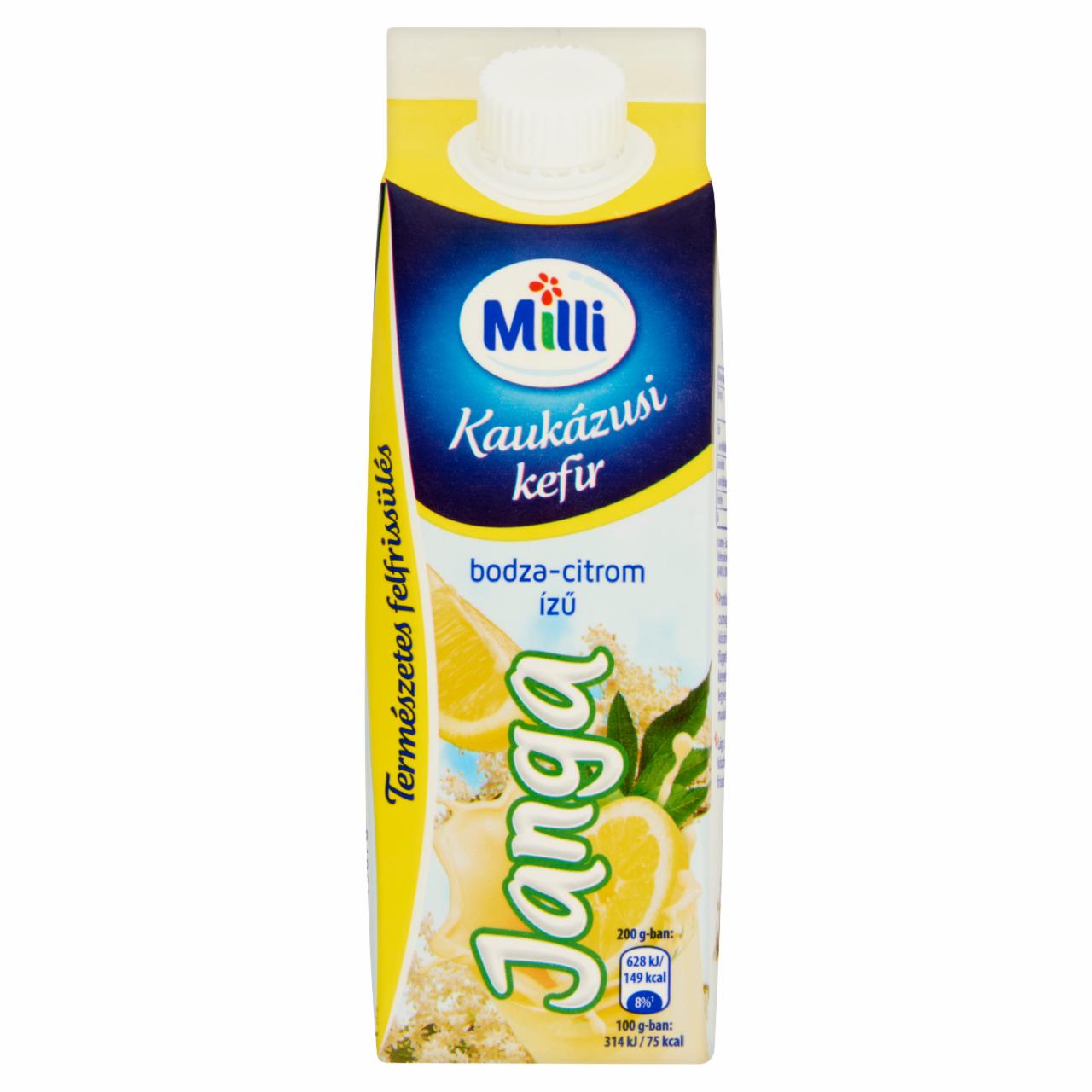 Képek - Milli Janga bodza-citrom ízű kaukázusi kefir 450 g