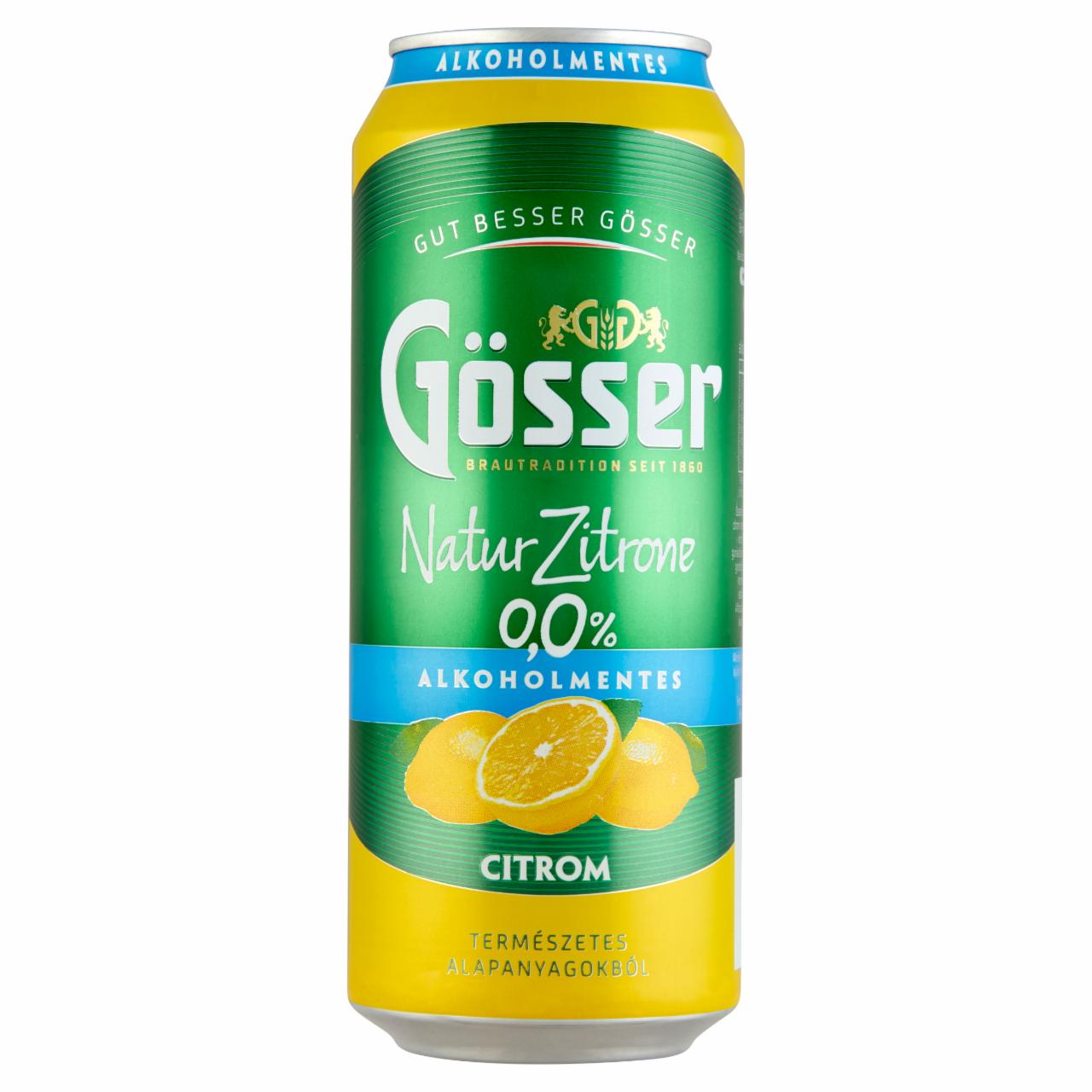 Képek - Natur zitrone 0,0% alkoholmentes citrom Gösser