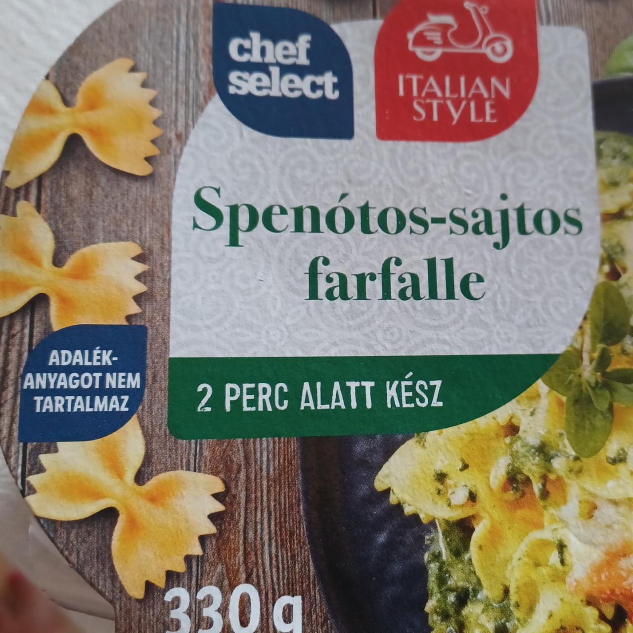 Képek - Spenótos-sajtos farfalle Chef select